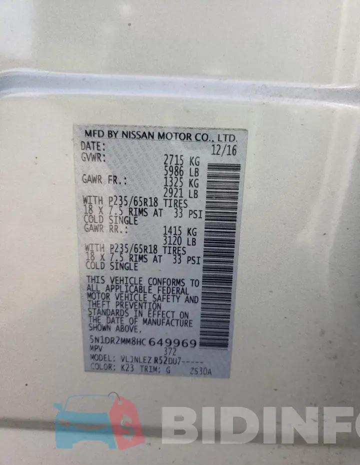 5N1DR2MM8HC649969 Photo# 10