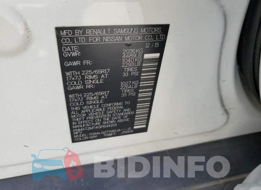 KNMAT2MT4GP634201 Photo# 10