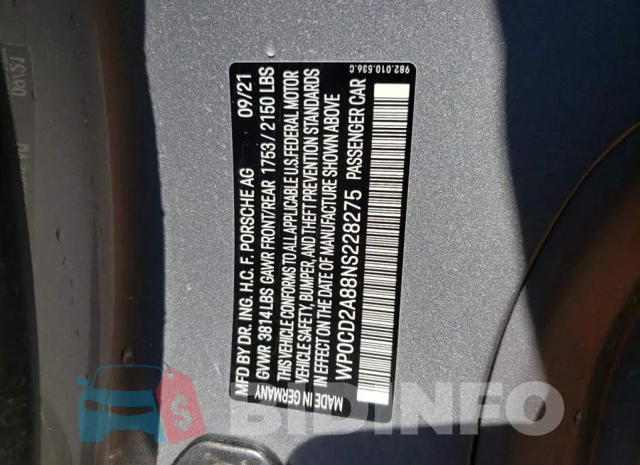 WP0CD2A88NS228275 Photo# 10