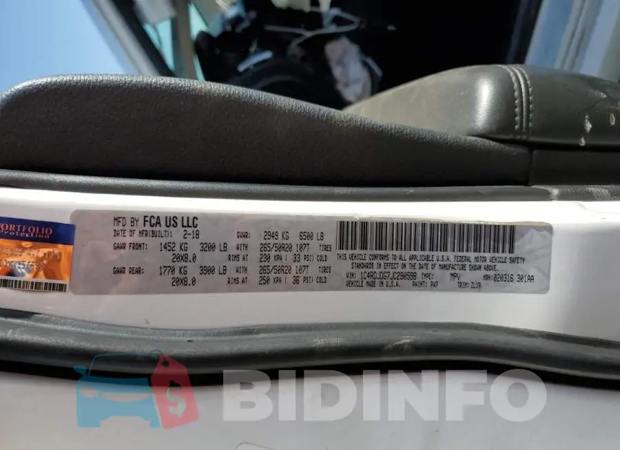 1C4RDJDG7JC290598 Photo# 10