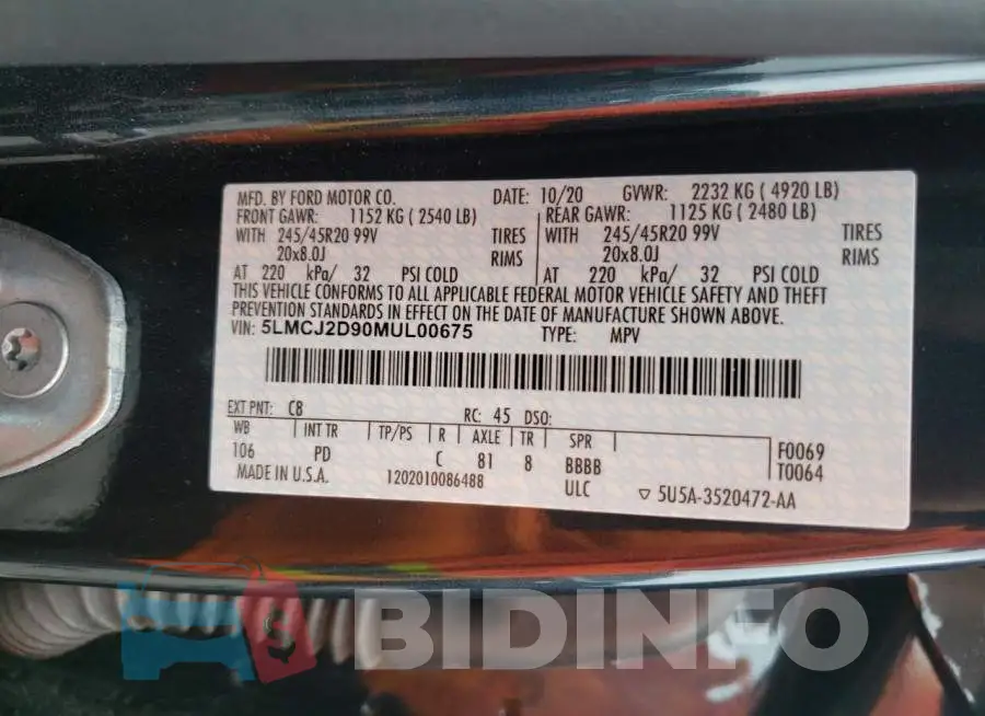 5LMCJ2D90MUL00675 Photo# 10