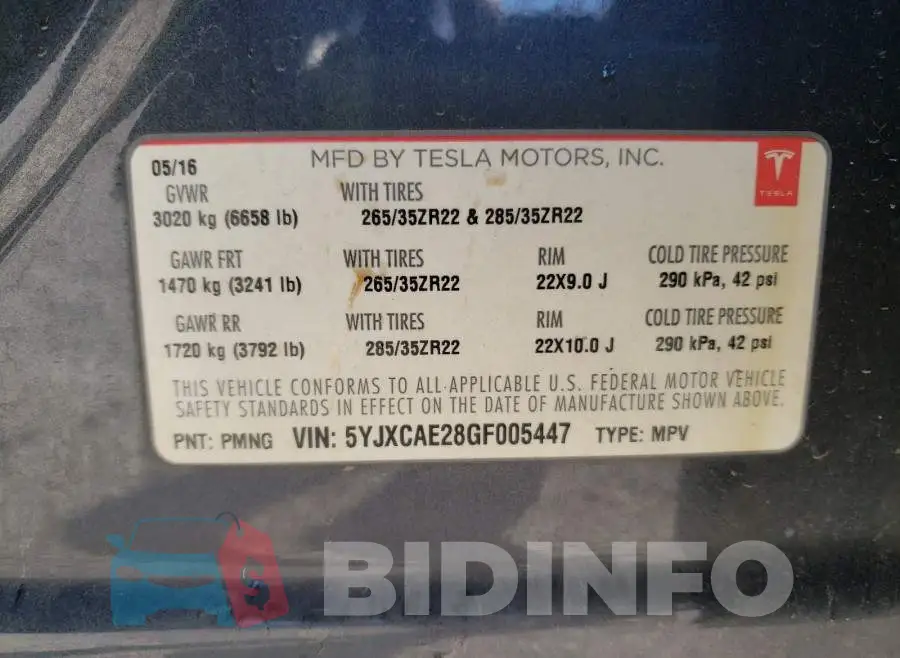 5YJXCAE28GF005447 Photo# 10