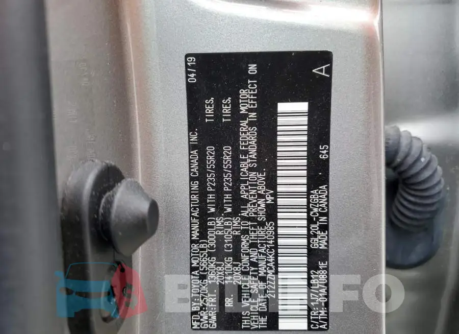 2T2ZZMCA4KC140985 Photo# 10