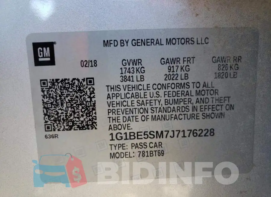 1G1BE5SM7J7176228 Photo# 10