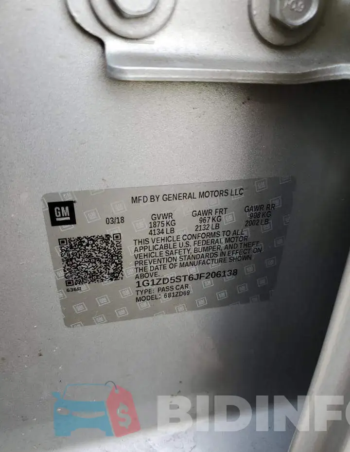1G1ZD5ST6JF206138 Photo# 10
