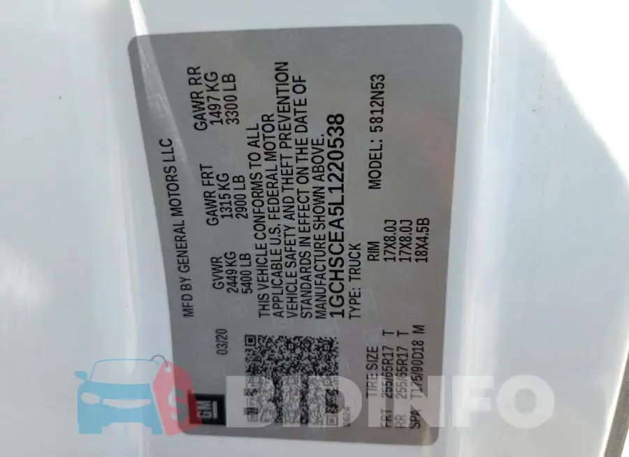 1GCHSCEA5L1220538 Photo# 10