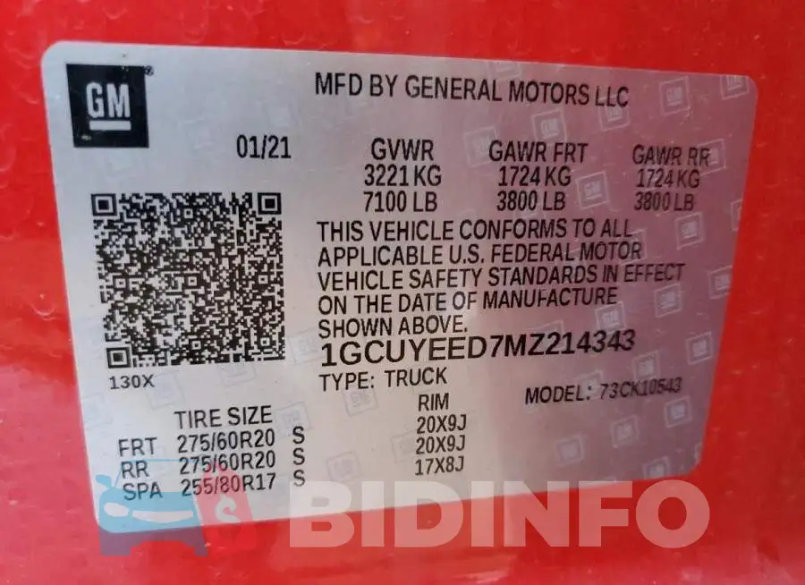 1GCUYEED7MZ214343 Photo# 10