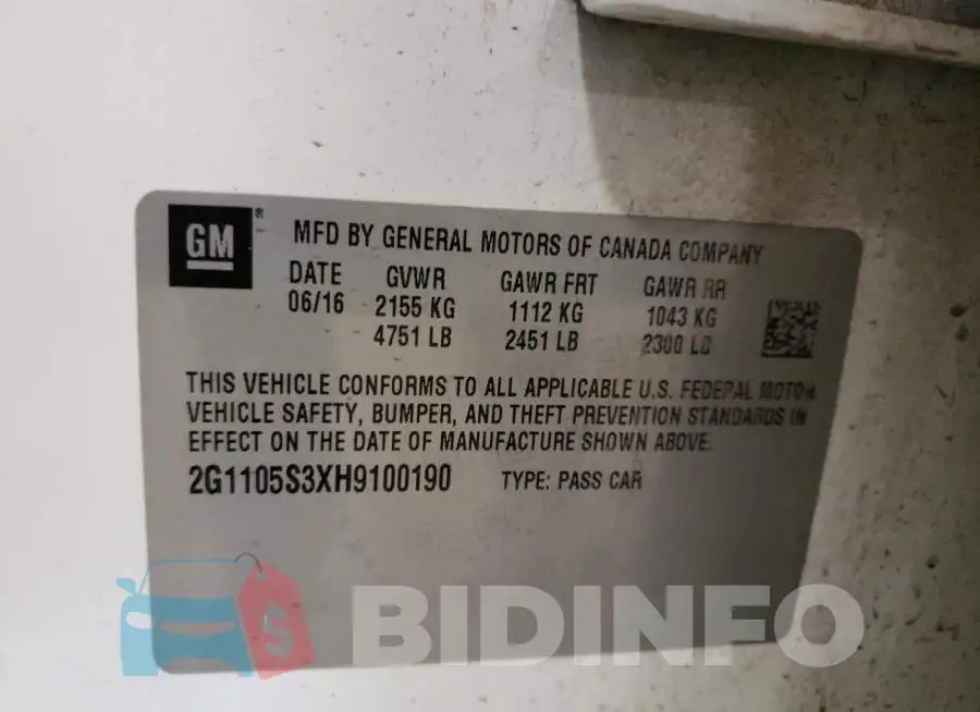 2G1105S3XH9100190 Photo# 10