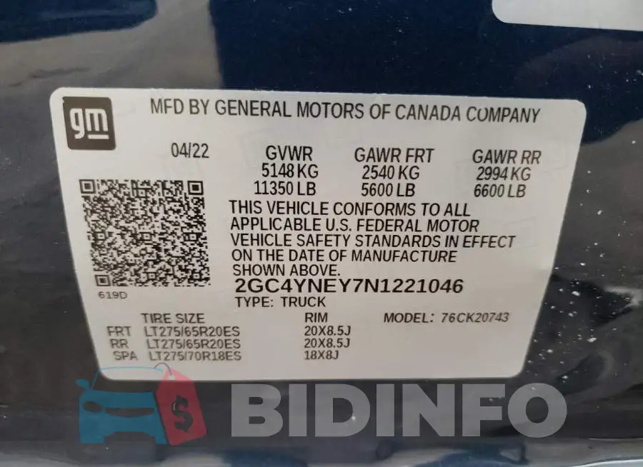 2GC4YNEY7N1221046 Photo# 10