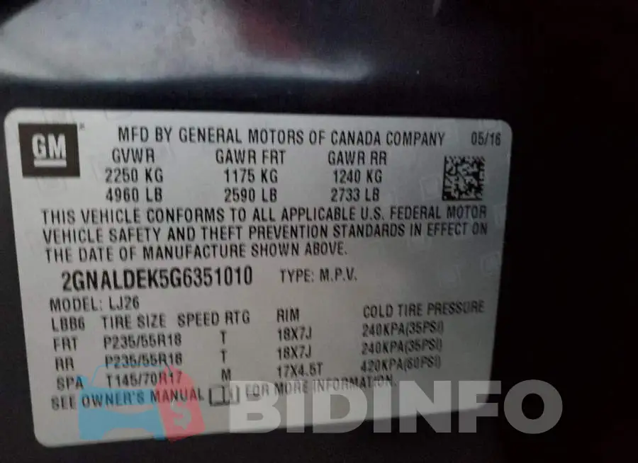 2GNALDEK5G6351010 Photo# 10