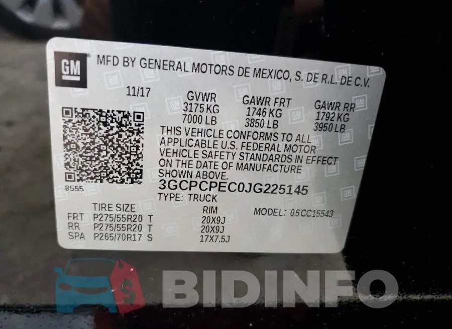 3GCPCPEC0JG225145 Photo# 10