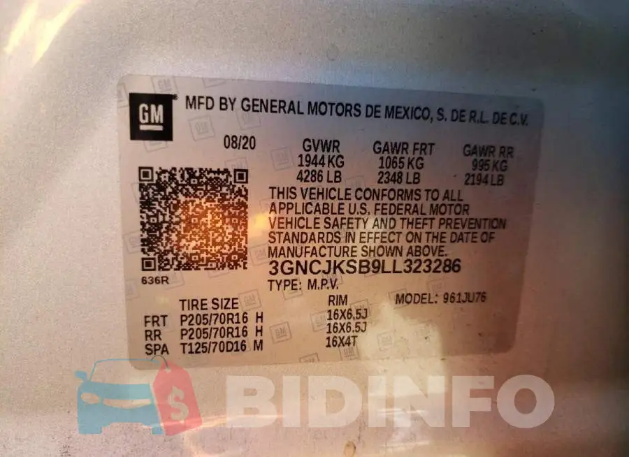3GNCJKSB9LL323286 Photo# 10