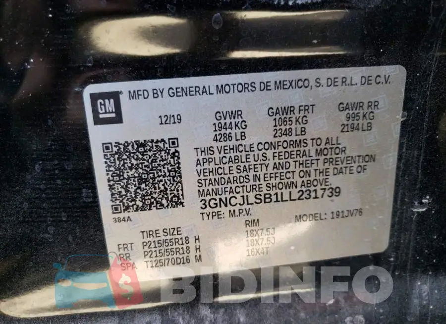 3GNCJLSB1LL231739 Photo# 10