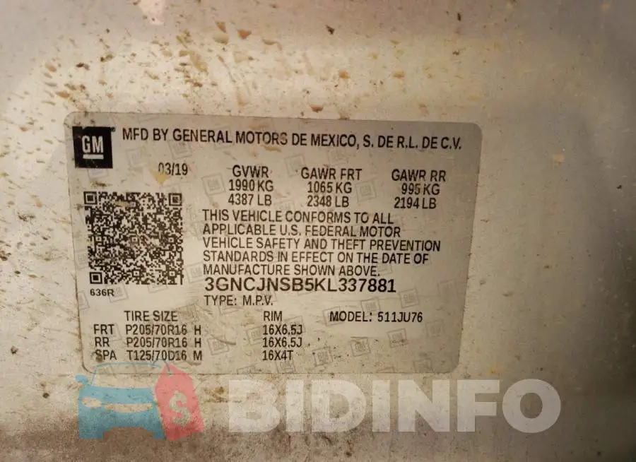 3GNCJNSB5KL337881 Photo# 10