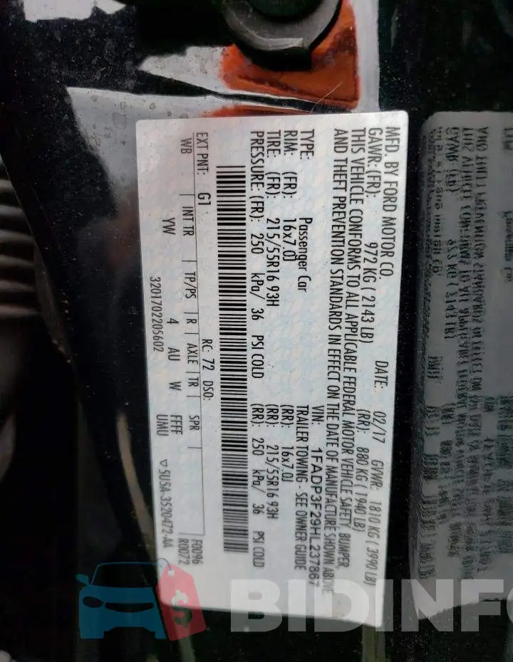1FADP3F29HL237867 Photo# 12