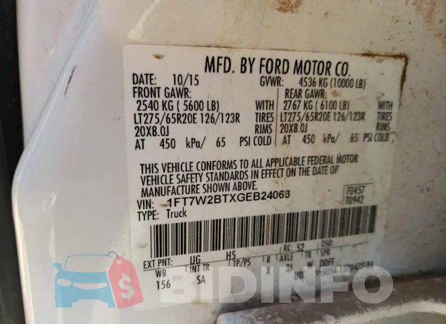 1FT7W2BTXGEB24063 Photo# 10