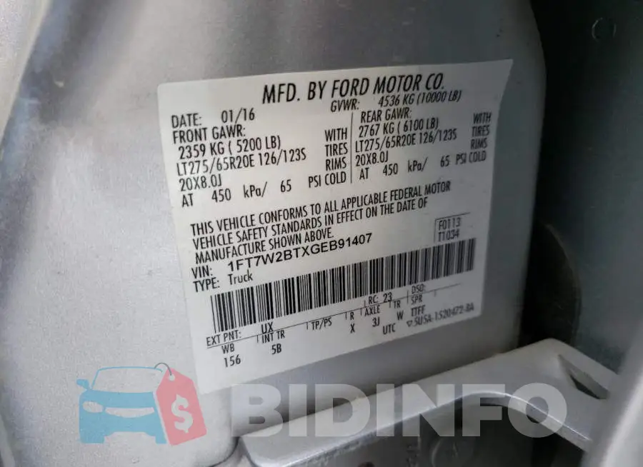 1FT7W2BTXGEB91407 Photo# 10