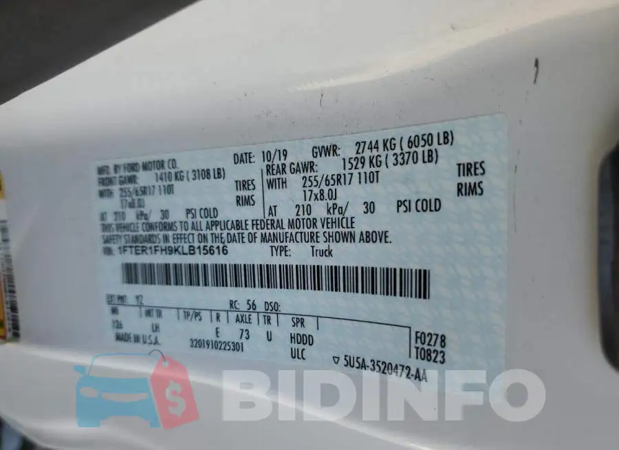 1FTER1FH9KLB15616 Photo# 10