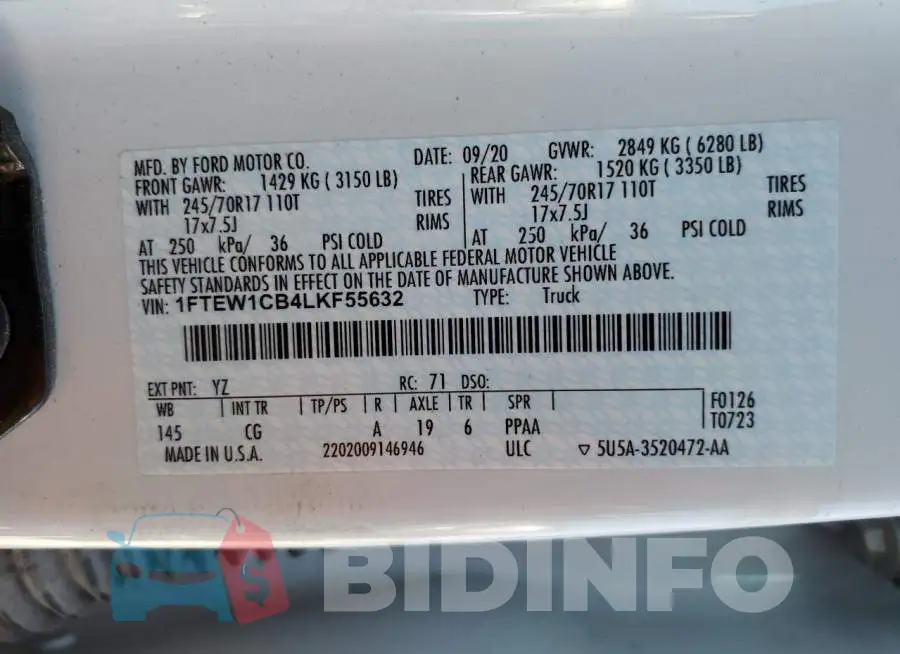 1FTEW1CB4LKF55632 Photo# 10
