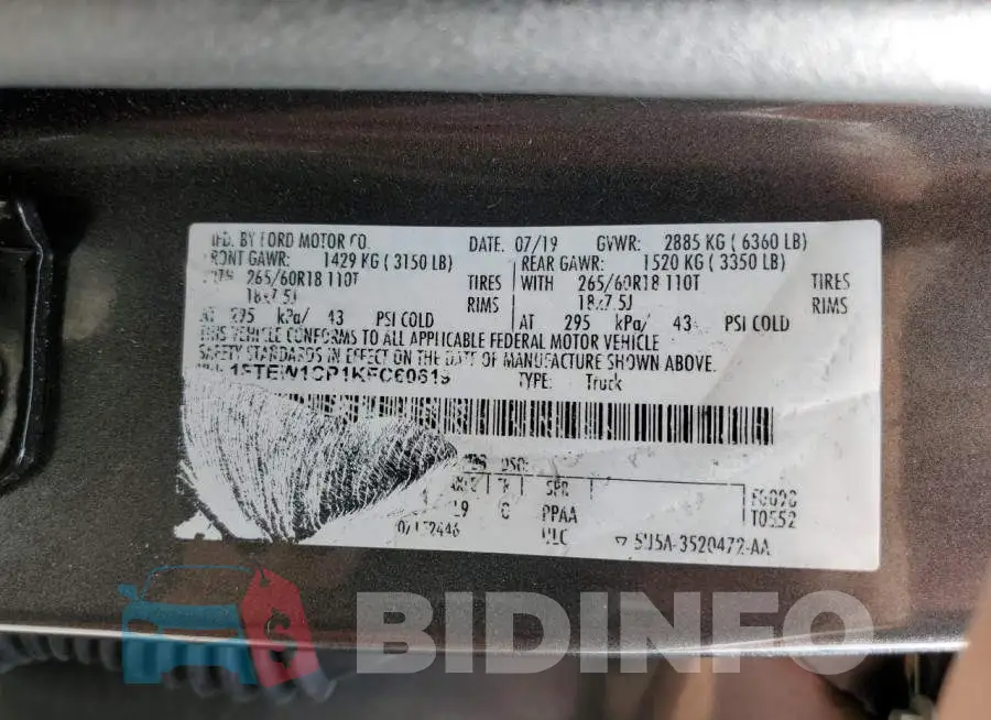 1FTEW1CP1KFC60619 Photo# 10