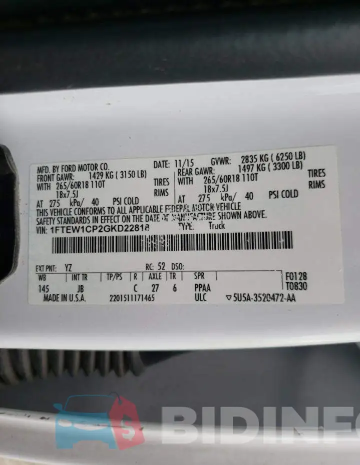 1FTEW1CP2GKD22818 Photo# 10