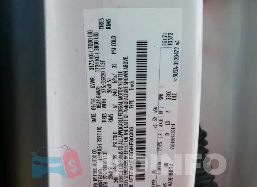 1FTEW1EF5GKF80206 Photo# 10