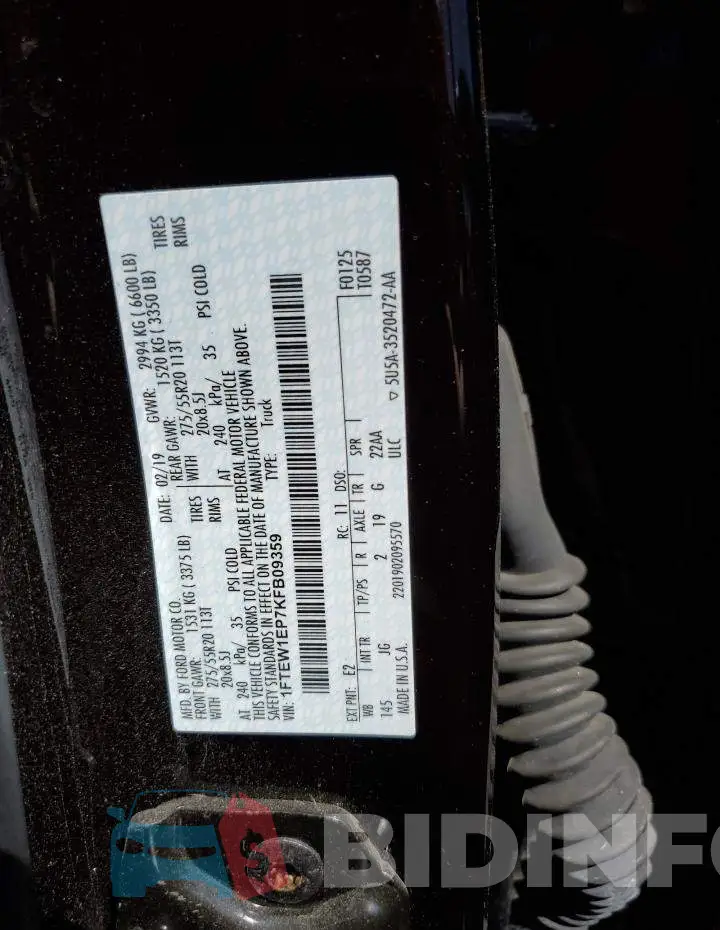 1FTEW1EP7KFB09359 Photo# 10