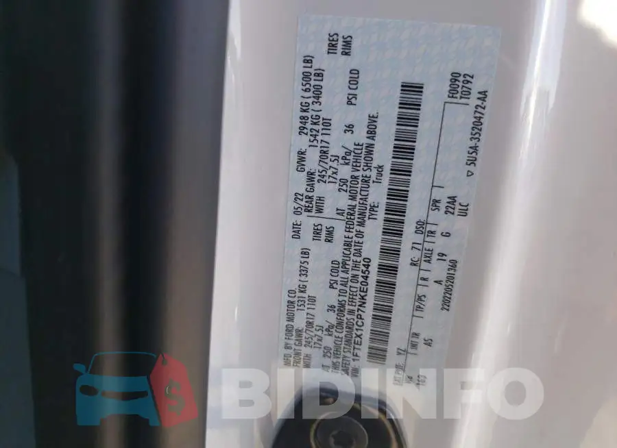 1FTEX1CP7NKE04540 Photo# 10