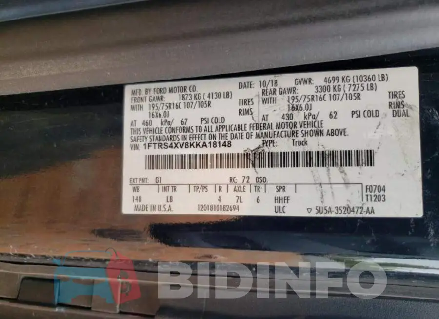 1FTRS4XV8KKA18148 Photo# 10