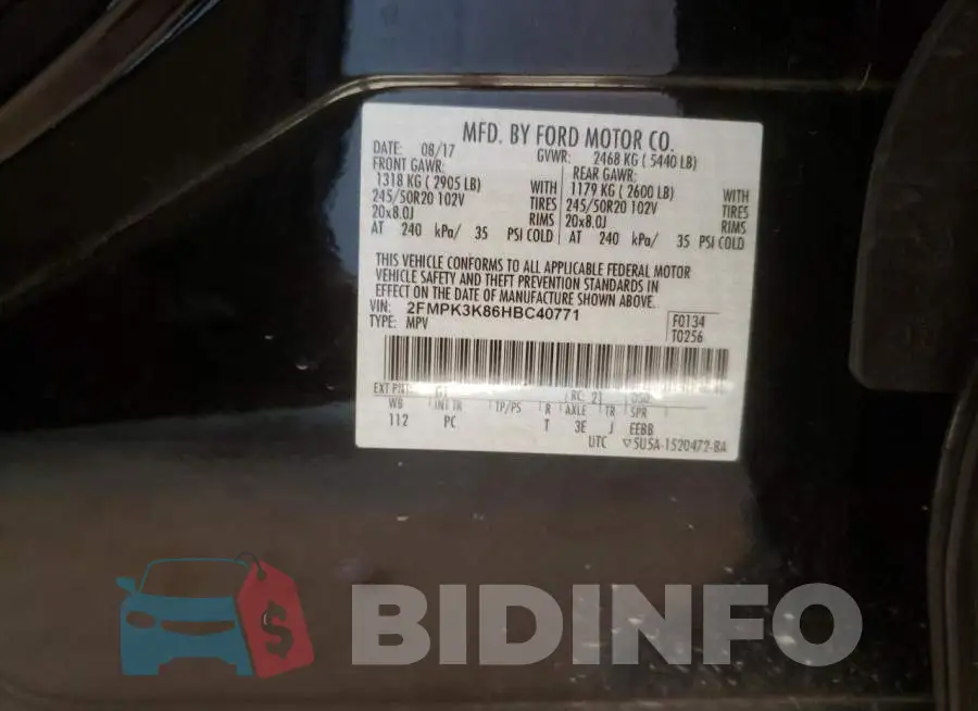 2FMPK3K86HBC40771 Photo# 10