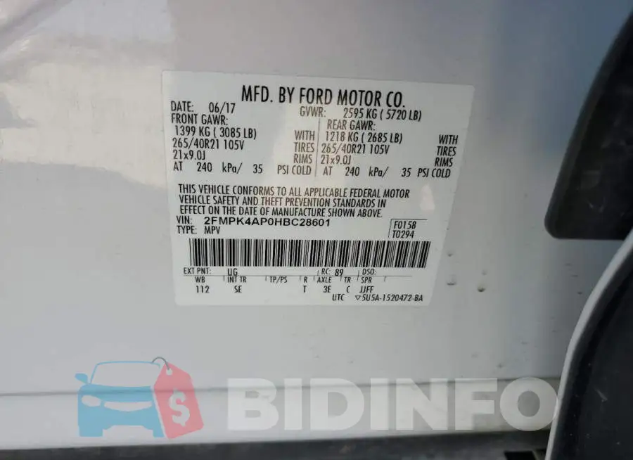 2FMPK4AP0HBC28601 Photo# 10