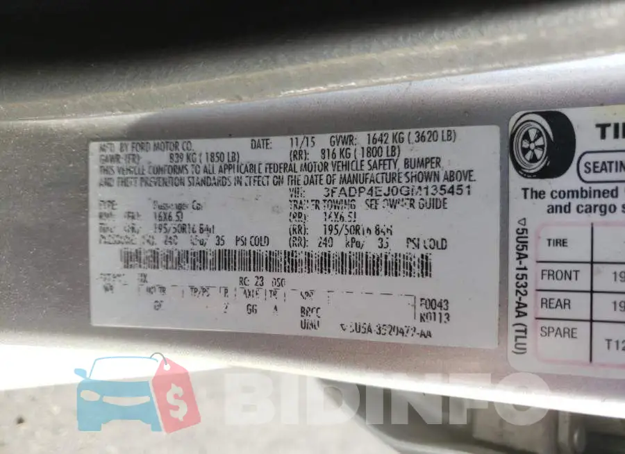 3FADP4EJ0GM135451 Photo# 10