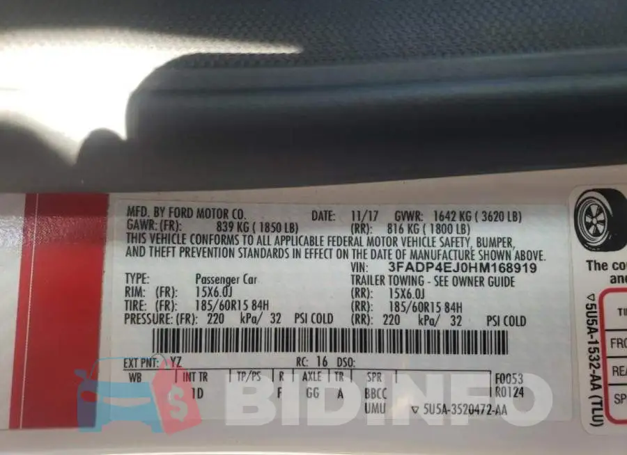 3FADP4EJ0HM168919 Photo# 10