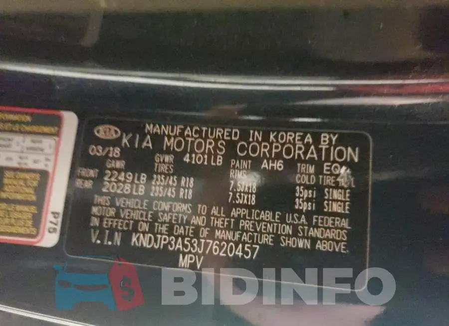 KNDJP3A53J7620457 Photo# 10