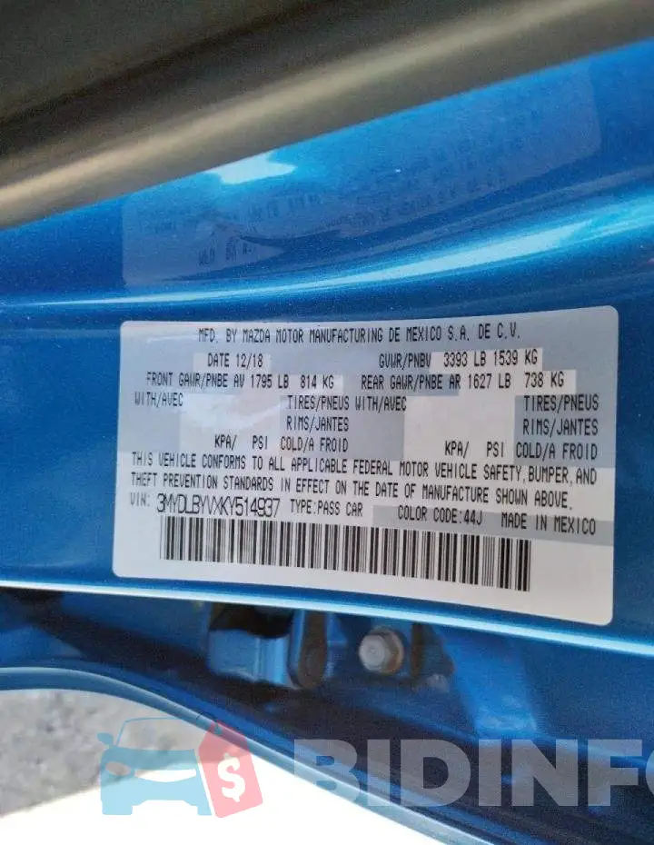 3MYDLBYVXKY514937 Photo# 10