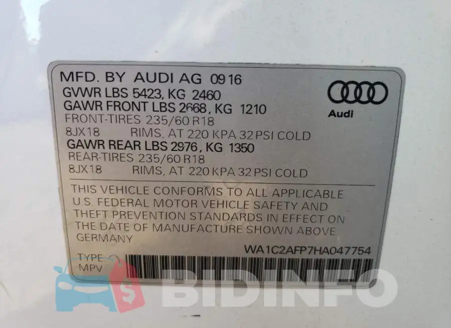 WA1C2AFP7HA047754 Photo# 10