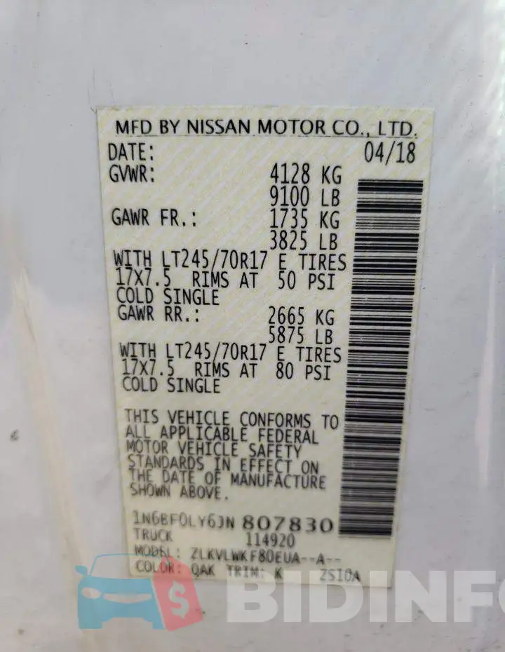 1N6BF0LY6JN807830 Photo# 10