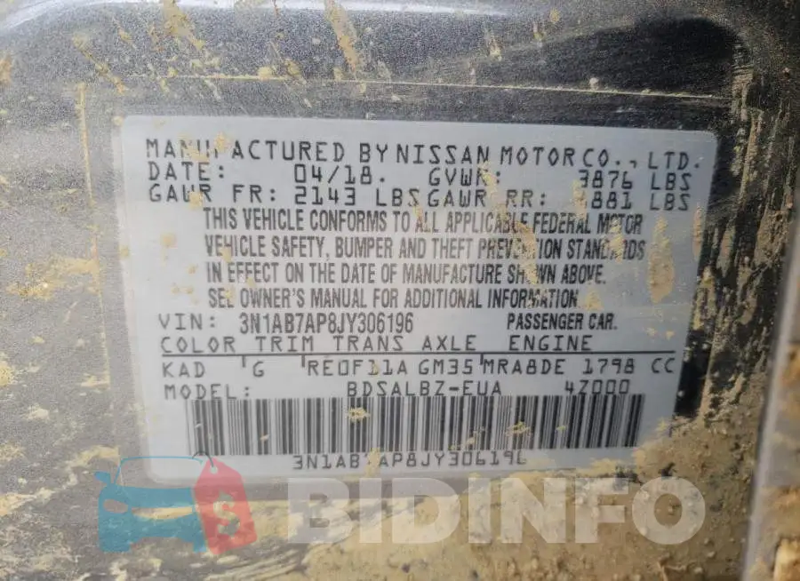3N1AB7AP8JY306196 Photo# 10