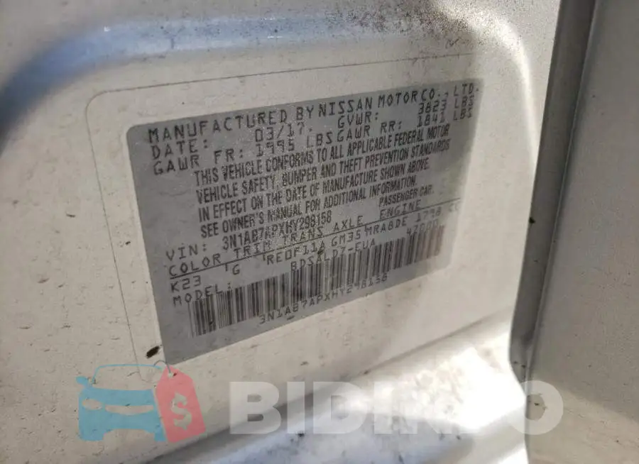 3N1AB7APXHY298158 Photo# 10
