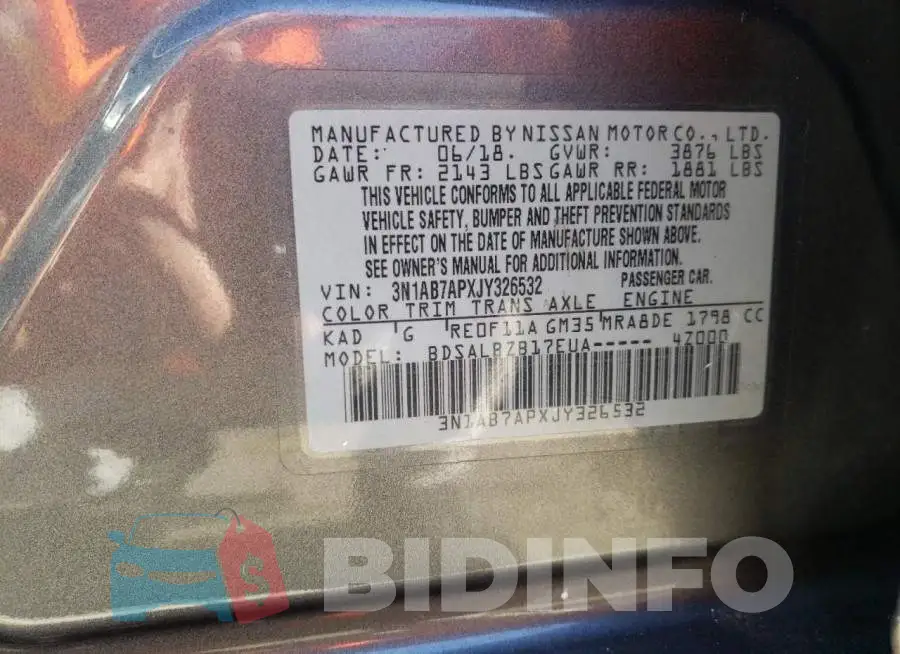 3N1AB7APXJY326532 Photo# 10