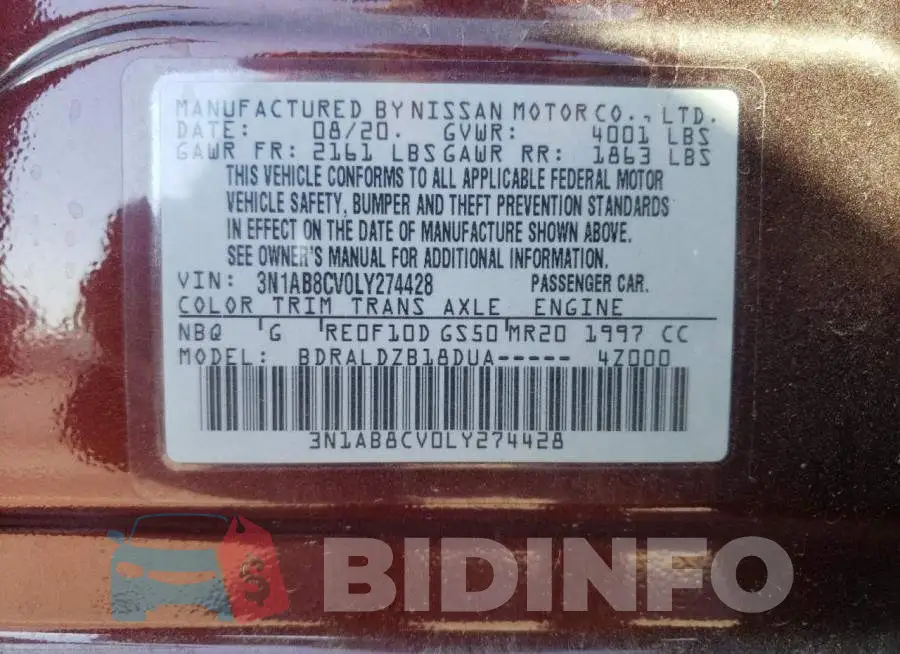 3N1AB8CV0LY274428 Photo# 10