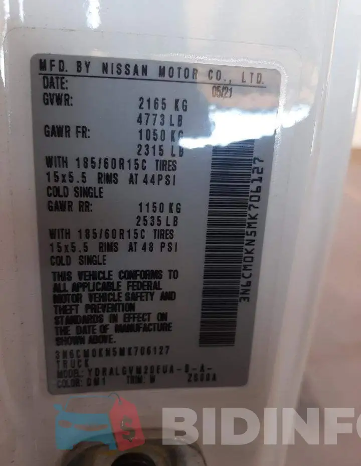 3N6CM0KN5MK706127 Photo# 10