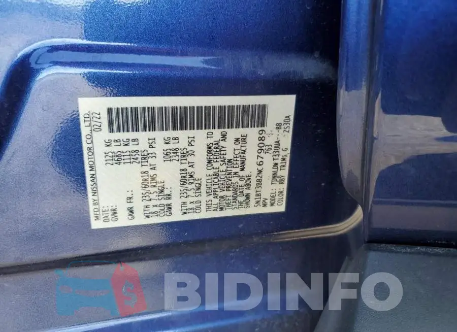 5N1BT3BB2NC679089 Photo# 10