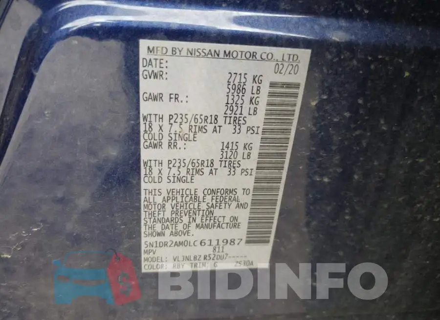 5N1DR2AM0LC611987 Photo# 10