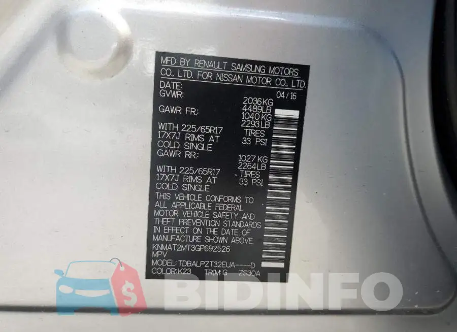 KNMAT2MT3GP692526 Photo# 10