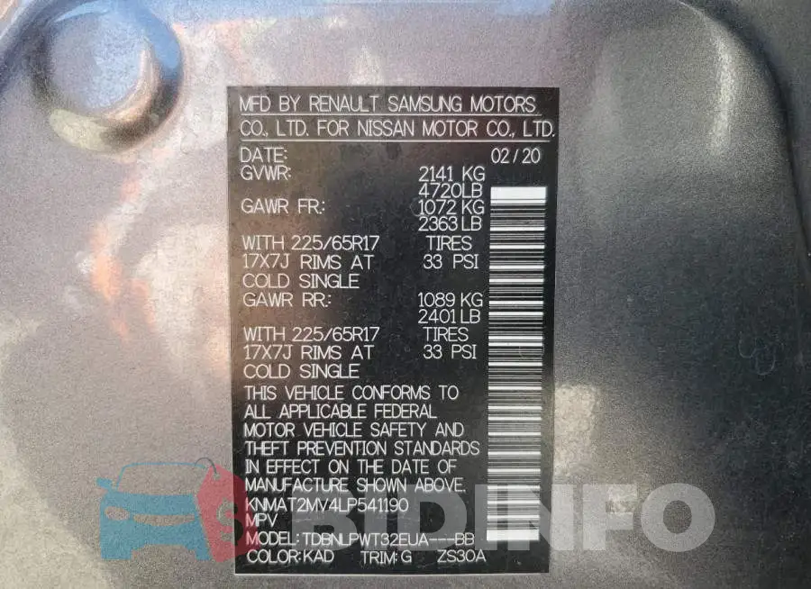 KNMAT2MV4LP541190 Photo# 10