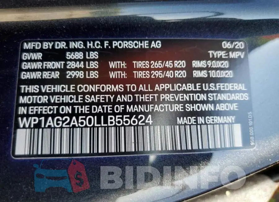 WP1AG2A50LLB55624 Photo# 10