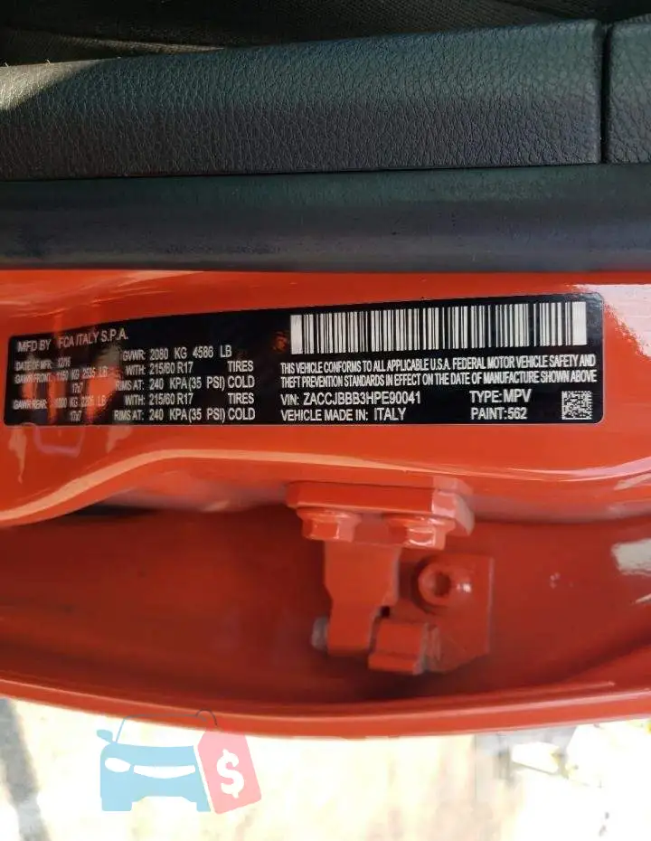 ZACCJBBB3HPE90041 Photo# 10