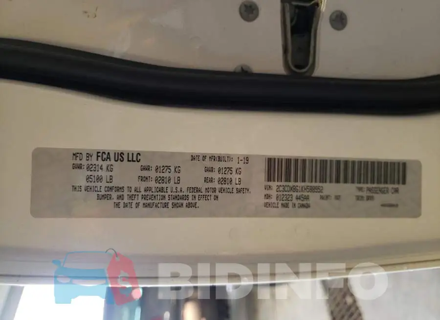 2C3CDXBG1KH588952 Photo# 10