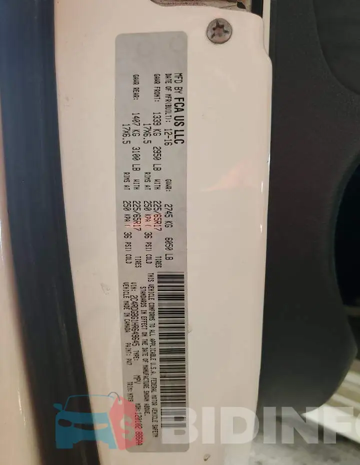 2C4RDGBG1HR649645 Photo# 10